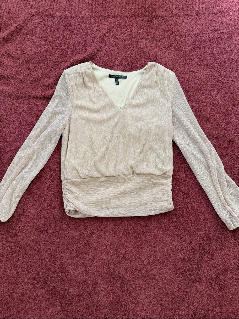 White House Black Market Sheen Long-Sleeve Women's Top